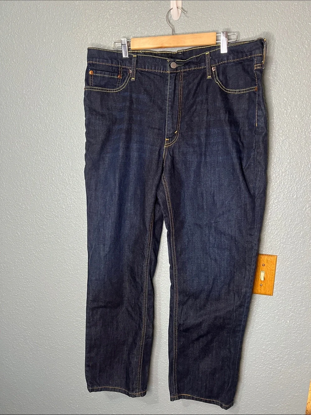 Levi's 541 Men's Jeans Blue 38x30 Dark Wash Denim 5-Pocket Cotton Blend
